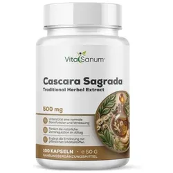 VitaSanum® – Cascara sagrada (Frangula purshiana syn. Rhamnus purshiana) – 500 mg – 1 Kapsel Tagesportion