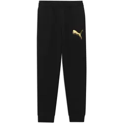 Puma, Damen, Sporthose, ESS METALLIC Sweatpants FL (S), Gold, Schwarz