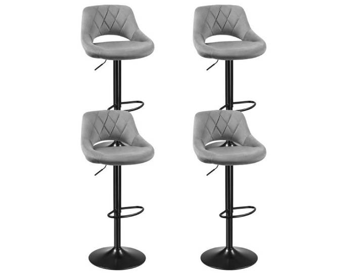 Tabouret de Bar Viyiduo - Lot de 4 - Gris Clair - Design Découpé