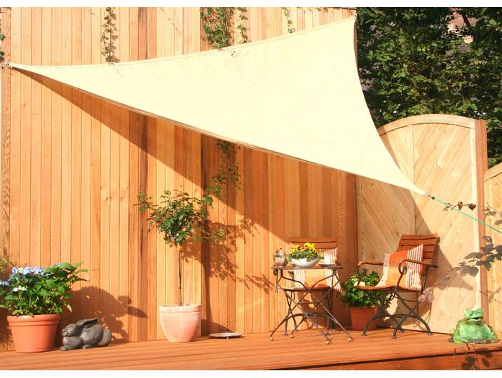 Sonnensegel FLORACORD, beige, B:500cm T:500cm, Polyethylen, Sonnensegel, Sonnensegel, Schenkellänge: 500 cm