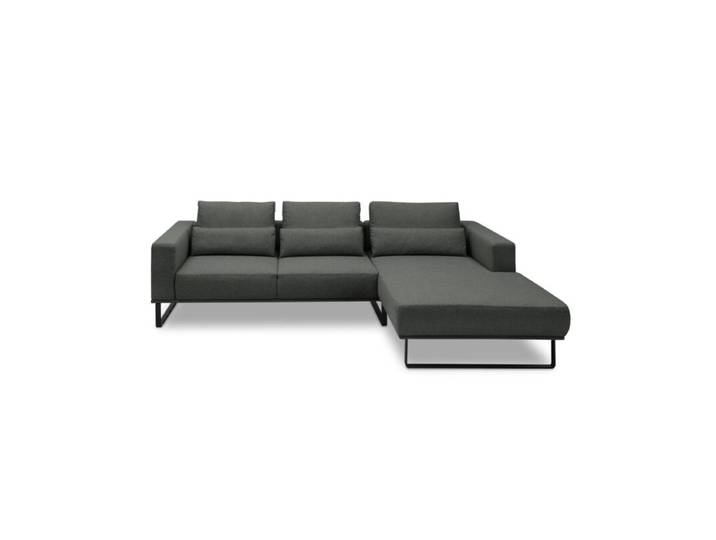 Musterring JustB! PM100 Ecksofa optional mit motorischem Sitzvorzug - Flachgewebe Mono anthrazit - 292 x 185 - automatische Sitztiefenverstellung - inkl. Nierenk automatische Sitztiefenverstellung Modern, Zeitlos