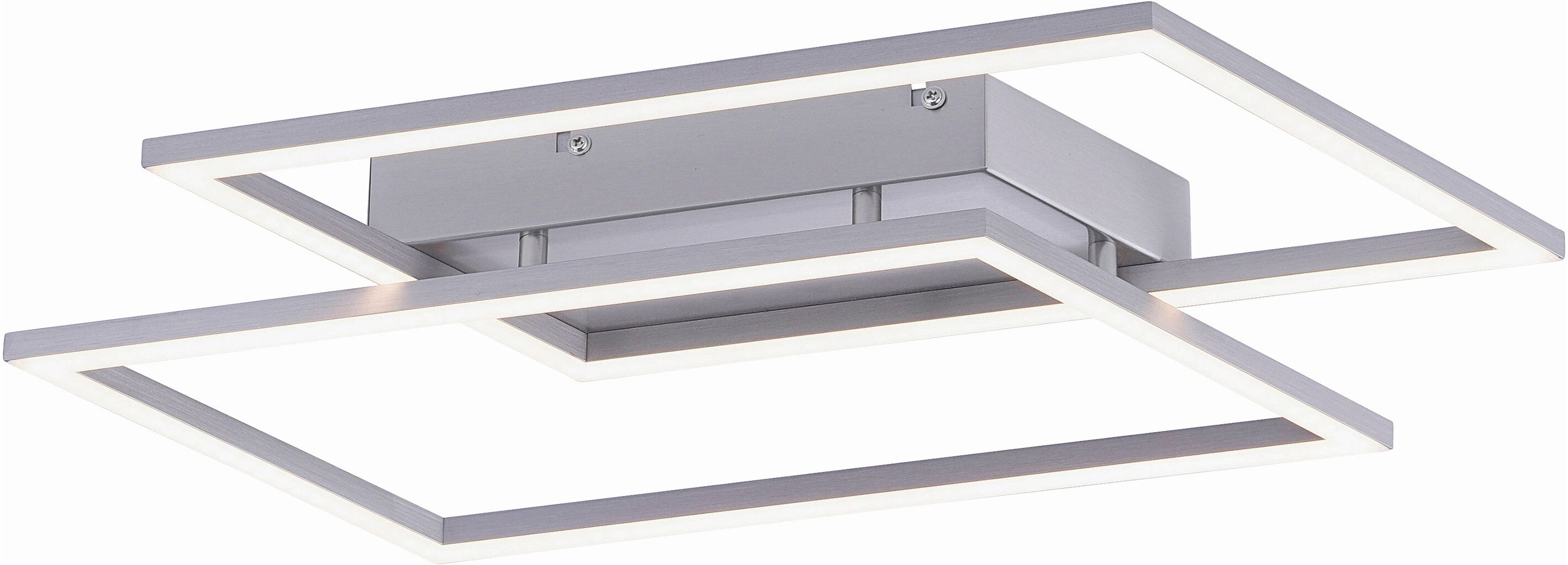 PAUL NEUHAUS LED Deckenleuchte "Inigo", grau (stahlgrau), 2, H: 6,8cm, 1 Stk., Leuchten, Stufenlos dimmbar über vorhandenen Wandschalter, LED Deckenleuchte