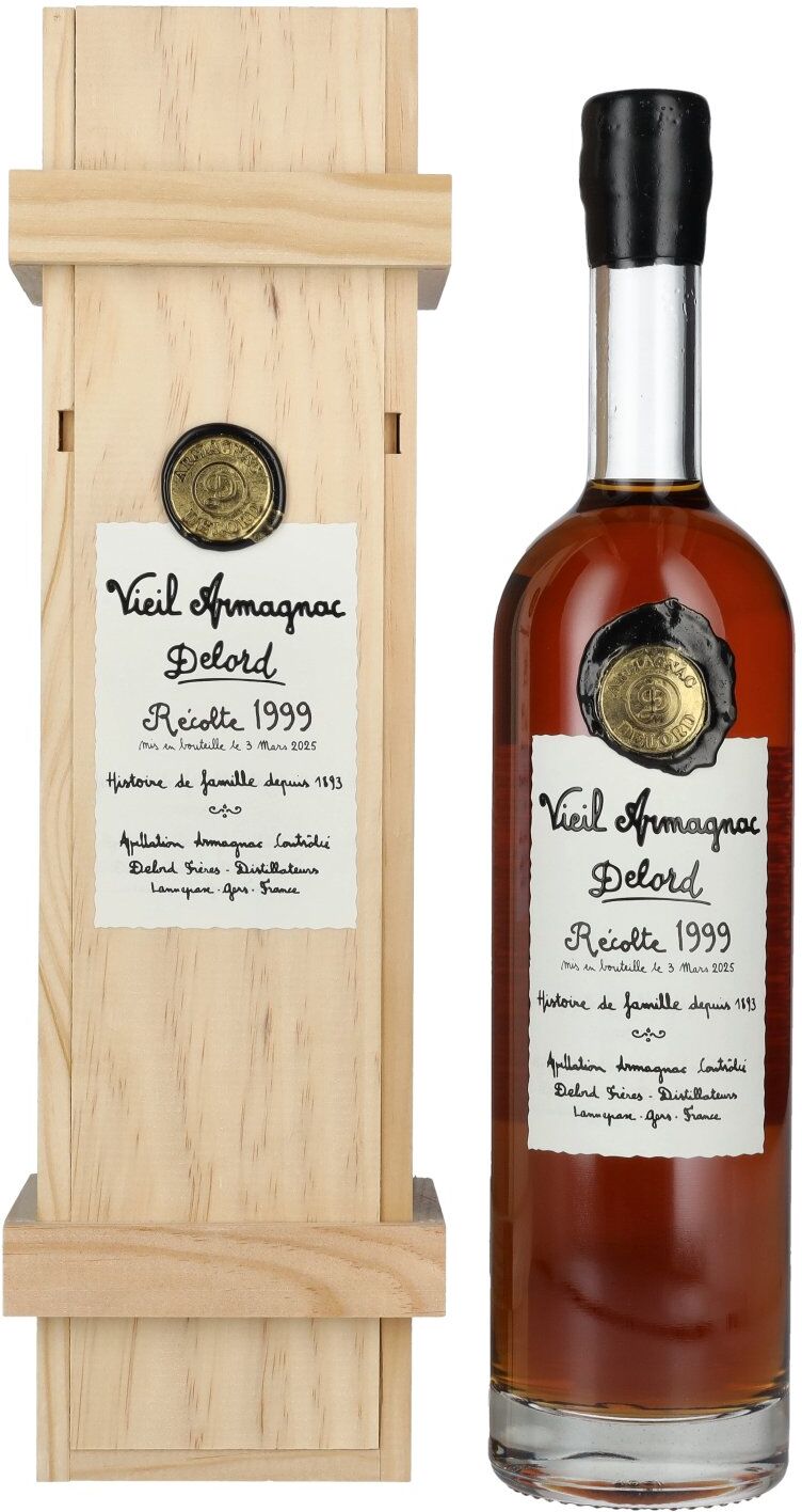 Vieil Armagnac Delord Vintage Récolte 1999 40% Vol. 0,7l in Holzkiste