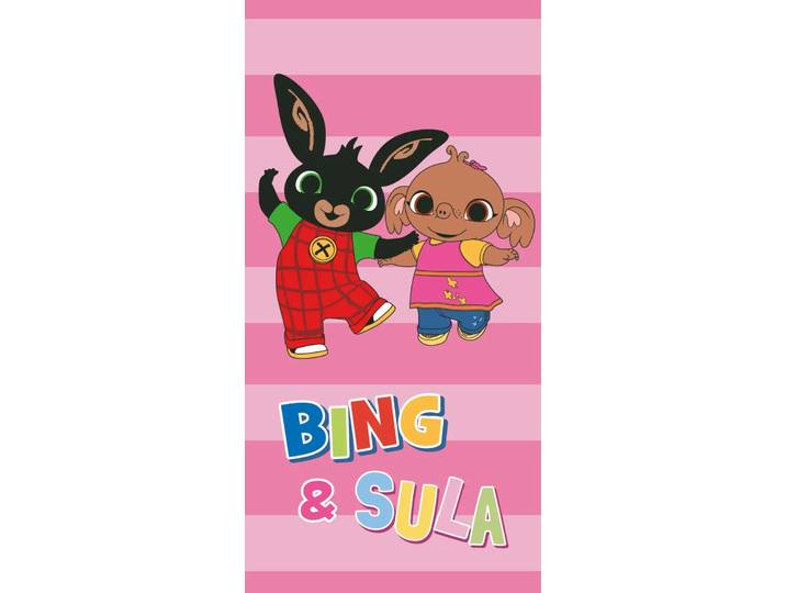 Roze Bing en Sula strandlaken 70 x 140 cm