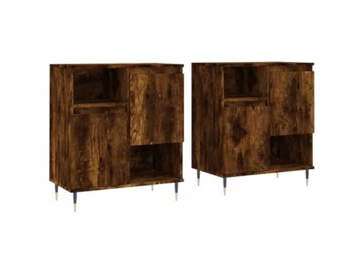 Kaorsrow Sideboard 2er Set Räuchereiche Holzwerkstoff 120x35x70 cm Stilvolle Anrichte im zeitlosen Design für Wohnzimmer und Schlafzimmer. Bietet reichlich Stauraum sowie Ablagefläche.
