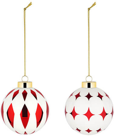 Alessi Delight Set 3 of Two Red Christmas Baubles