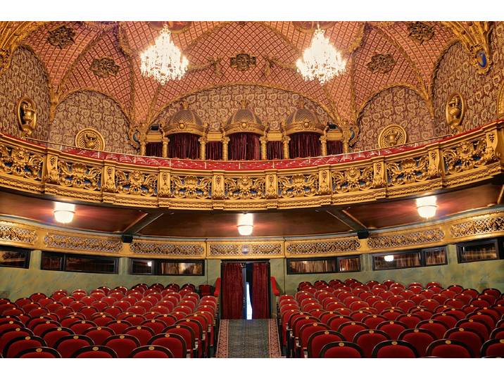 Fototapete PAPERMOON ARCHITEKTUR-THEATER ALT LUXUS BAROCK KUNST BALKON HALLE , bunt, B:2,5m L:1,86m, Vlies, Tapeten, Fototapete