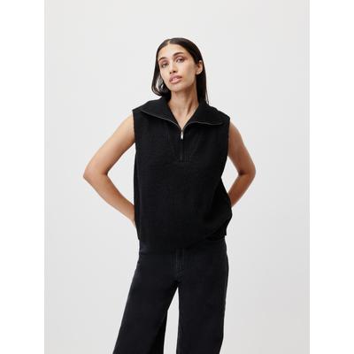 Pullunder LEGER "Blakely, LeGer by Lena Gercke", Damen, Gr. 36, schwarz, Strick, Obermaterial: 75% Viskose, 25% Nylon, normal, Pullover Pullunder, grob gestrickte Struktur, melierte Optik