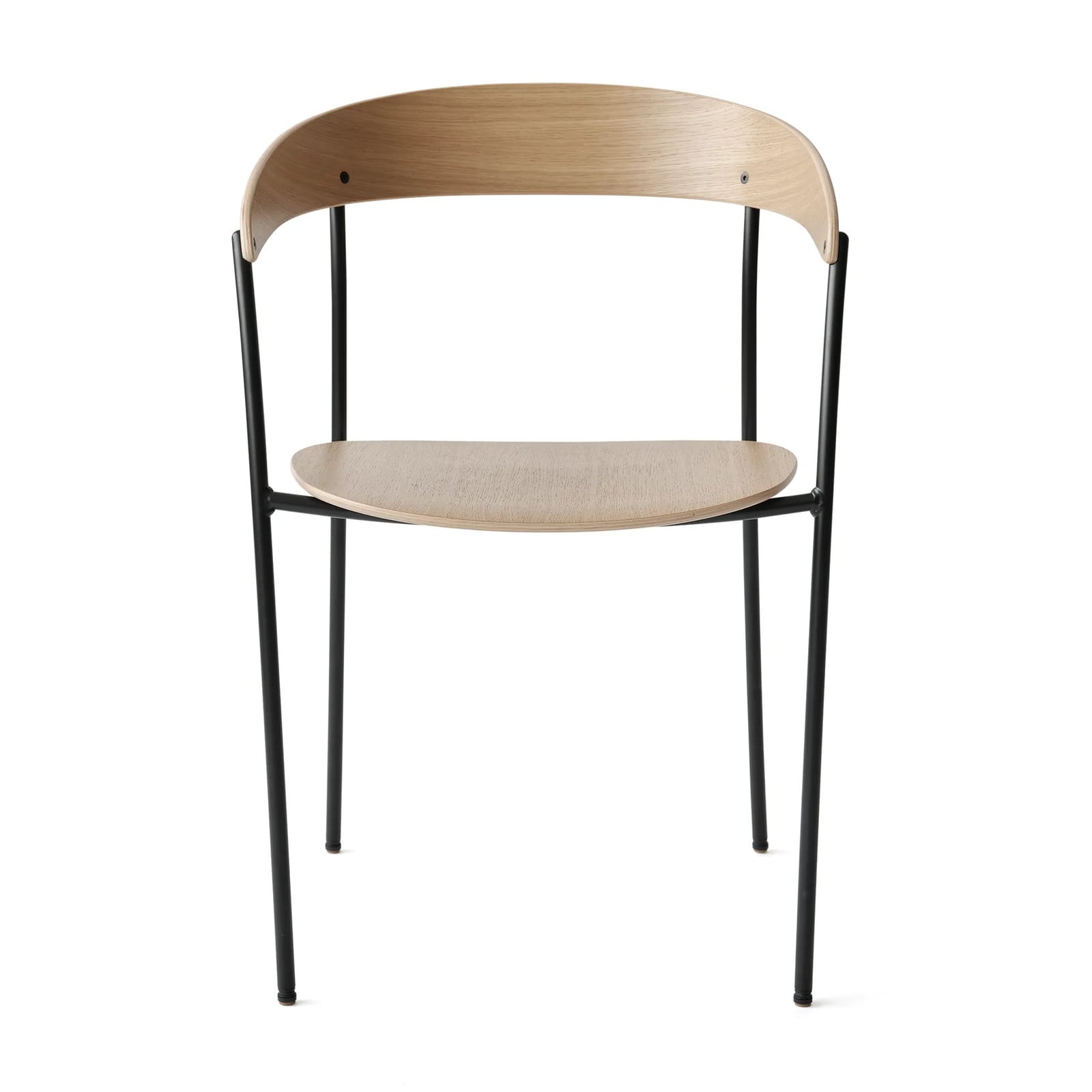 New Works Missing stoel met armleuningen van eikenhout in bruin