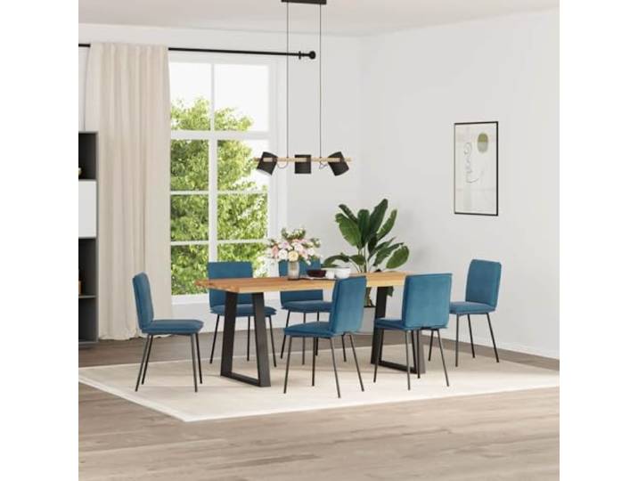 KGHFDVB 6 STK Esszimmerstühle Blau Samt mit Metall Holz Gestell Samtbezug weich, Metall-Holz Gestell, dicker Schaumstoff, Esszimmer Wohnzimmer Gästezimmer