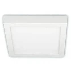 Frisch-Licht LED Aufbau-Downlight, IP20, quadratisch, opal, DALI dimmbar, weiß, 22x22cm, 18W 3000K 1500lm FL-ADLQ2235A.1583DA
