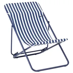 Lafuma Mobilier Gartenstuhl Maxi Transat gestreift Textilene Indigo