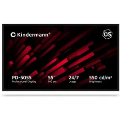 Kindermann PD-5055 - 55 Zoll Digital Signage Display - 4K UHD - 550 cd/m2 - 24/7...