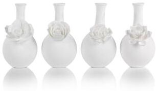 Zodax """Cameo"" Porcelain Long Neck Vase (Set of 4)"