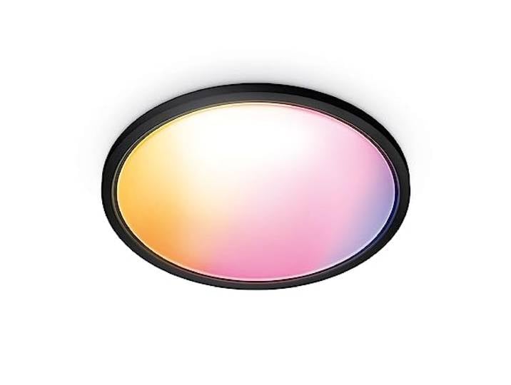WiZ plafonnier Wi-Fi couleur SuperSlim\, 22W\, noir\, fonctionne avec Alexa\, Google Assistant
