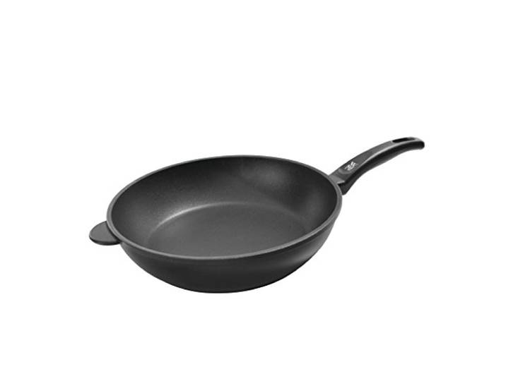 WMF Party Schmorpfanne 28 cm hoher Rand, Bratpfanne Aluguss beschichtet, hoher Rand, für alle Herdarten geeignet, außer Induktion, Kunststoffgriff