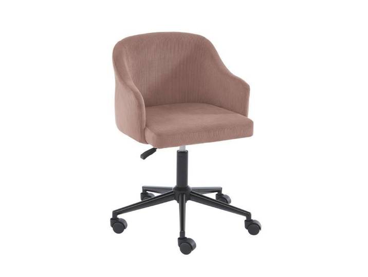 Fauteuil BARNABE en velours côtelé vieux rose