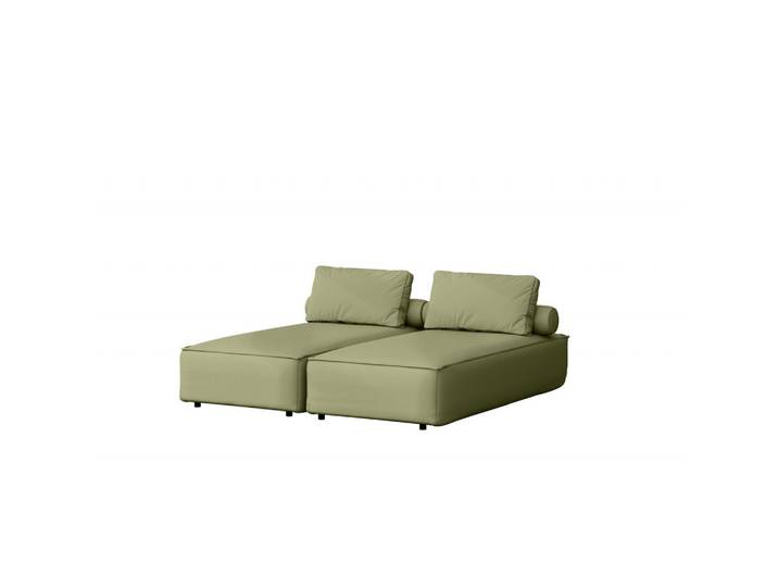 Kaiser Möbel Gartenchaiselongue Doppelter Malibu Hellgrün, Holz, 180x73x194 cm, Gartenmöbel, Gartenliegen