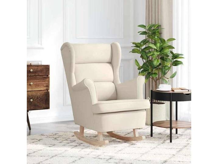 NEW 2026  Fauteuil à bascule - Chaise Relaxant avec Accoudoirs - blanc 74x90x102 cm lin L6270
