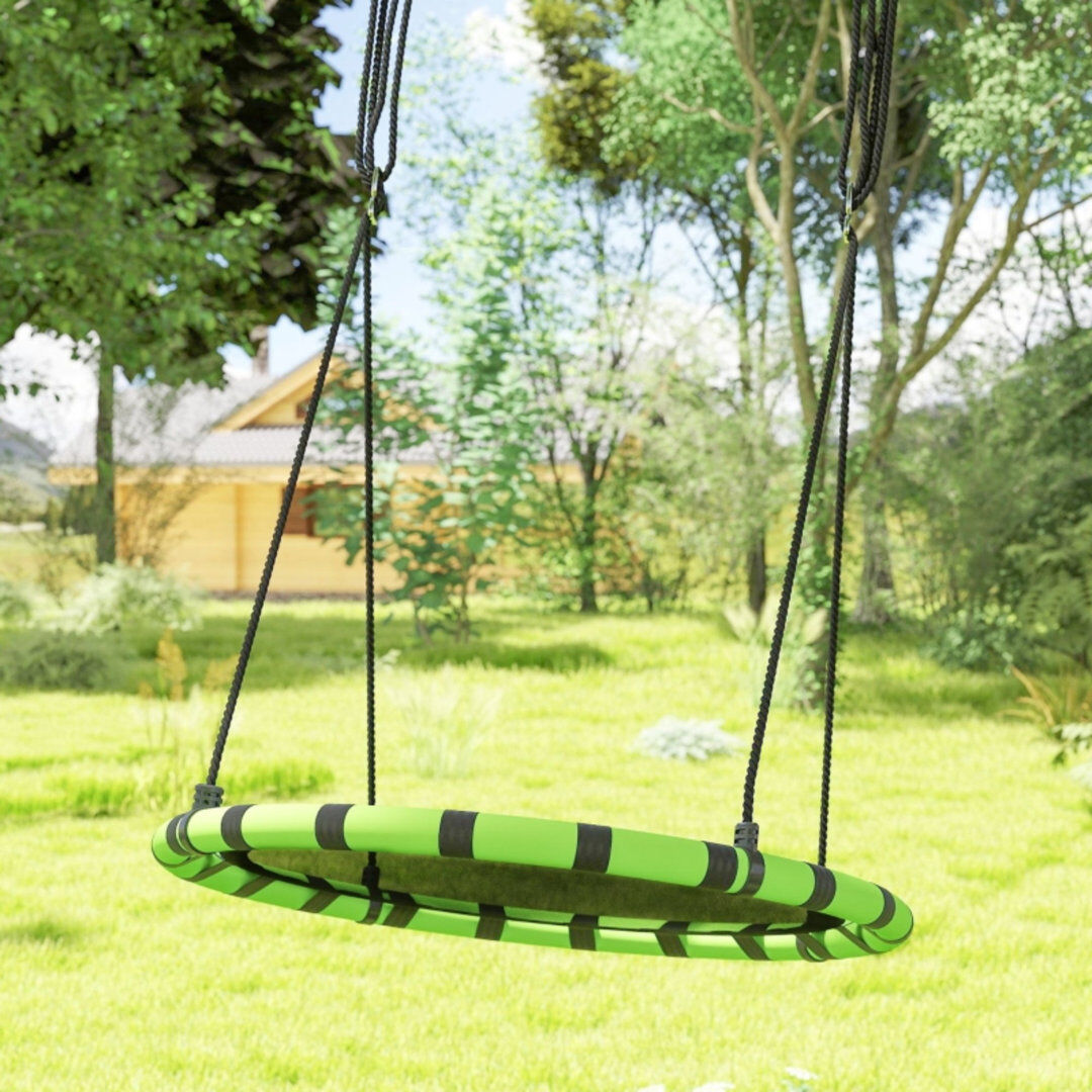 EvoNet Metal Swing Set with Height Adjustable Ropes for Outdoor, Indoor Black