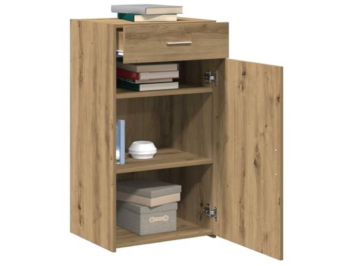 KTHLBRH Sideboard Eiche Handwerk 50 x 42,5 x 93 cm Technisches Holz, 1 Schublade, 3 Einlegeböden, 1 Tür, Montage erforderlich