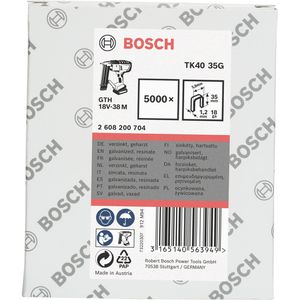 Bosch Tackerklammern Professional TK40 35G, 35mm, Schmalrückenklammern, Typ TK40, 5000 Stück