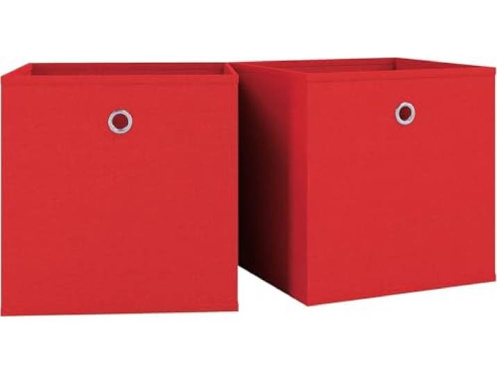 VCM Aufbewahrungsbox 27x27x28cm 2 Fächer faltbar Stoff Aufbewahrung Platzsparende Lösung gegen Chaos - Wohnbereich, Büro oder Kellerregal - für jeden Haushalt - platzsparend zusammenfaltbar