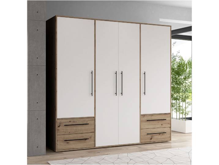 MANIKO Kleiderschrank, Material Dekorspanplatte, 4-türig