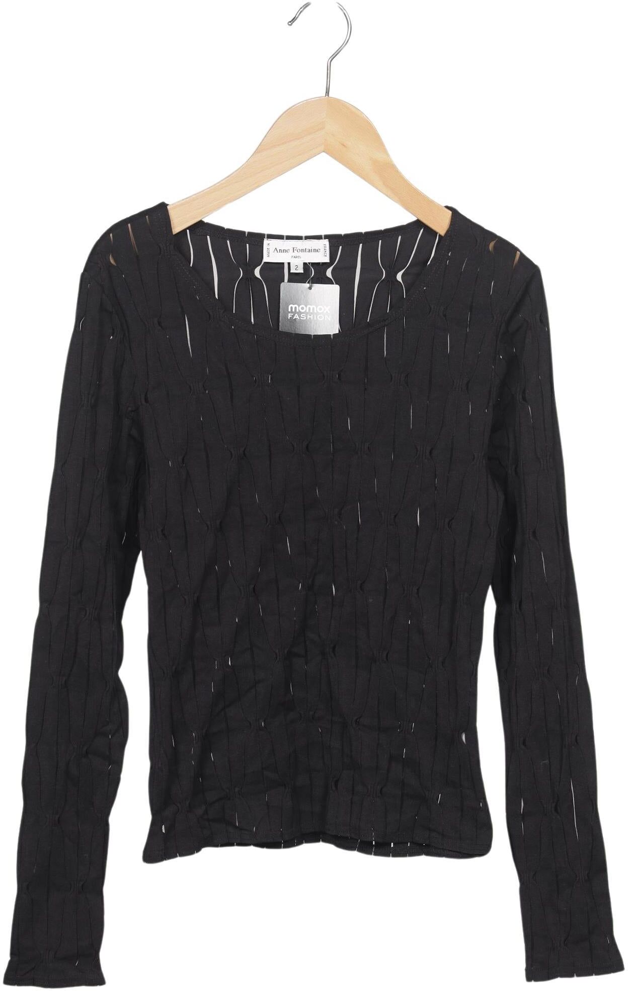 Anne Fontaine Damen Langarmshirt, Schwarz, Gr. XS, Synthetik / Elasthan - Second Hand