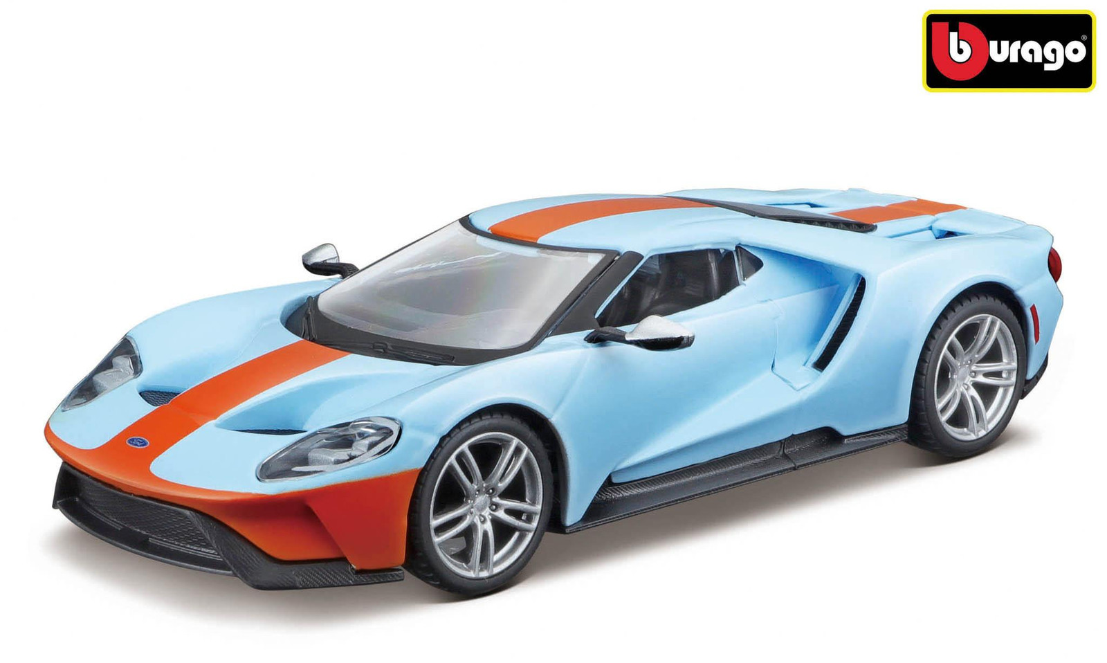 Bburago Ford GT 2019 Schaalmodel 1:32 Lichtblauw/Oranje
