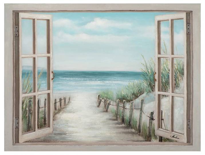 Bild Fenster mit Meerblick image LAND / Grösse: 120 x 90 cm