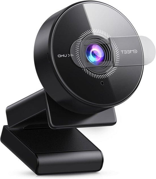 eMeet 4K Webcam met 8 Megapixel en PDAF Autofocus - Zwart