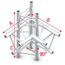 Milos Pro-30 Triangle P Truss - Corner up/down - right - 74 cm ACB44 - 90° Corner - P