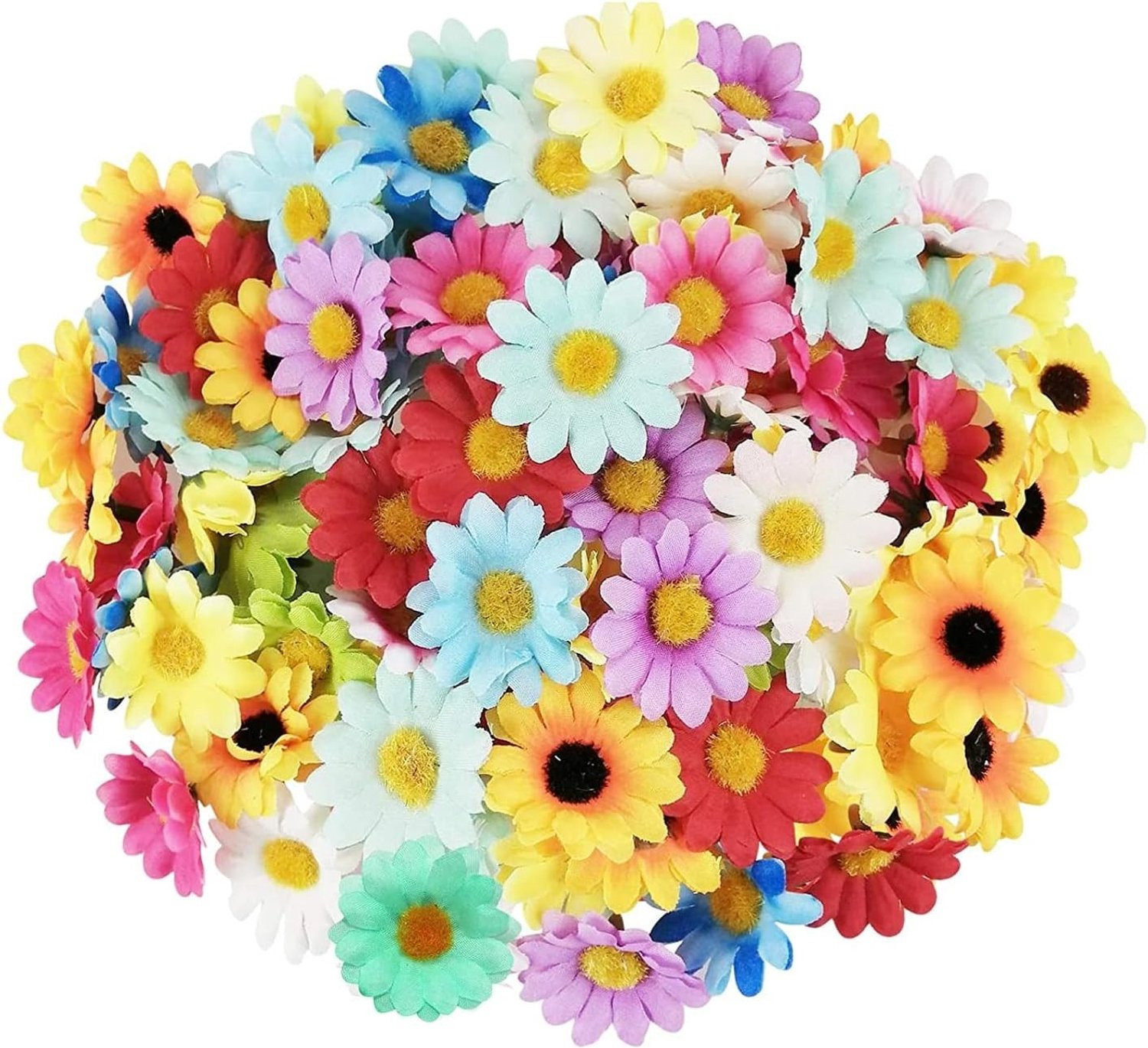 Set van 100 mini kunstbloemen in daisy vorm voor decoratie, bruiloften en ambachten