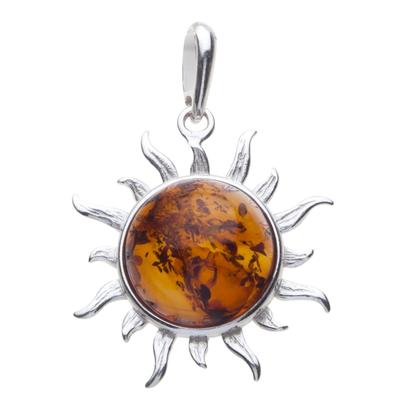 Kettenanhänger OSTSEE-SCHMUCK "Ostsee-Schmuck Anhänger Sonne 30 mm Anhänger Sonne 30 mm", weiß, Schmuckanhänger, Damen, 38 x 30mm, Silber 925 (Sterlingsilber), 4,3 g, Kettenanhänger