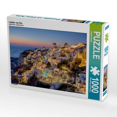 CALVENDO Puzzle Lichter von Oia | 1000 Teile Lege-Größe 64x48cm Foto-Puzzle für glückliche Stunden