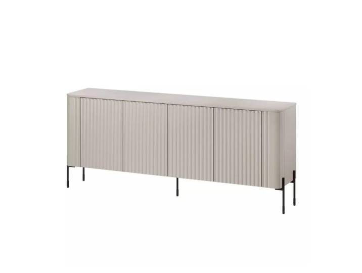Buffet 4 portes beige mat en bois 190cm