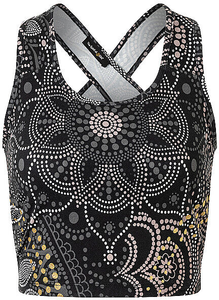 SPIRIT OF OM Damen Yoga Bra Maui ohne Polster schwarz   L W