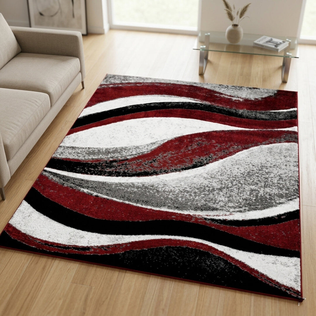 Corrigan Studio Rectangle Abstract Dhurrie Washable Area Rug Terra Rectangle 200 x 290 cm