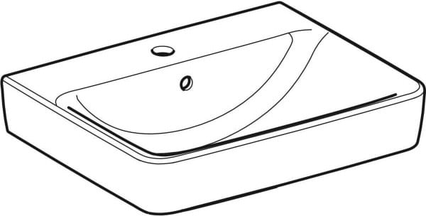 Geberit Renova Plan wastafel met 1 kraangat en overloop, 60 cm