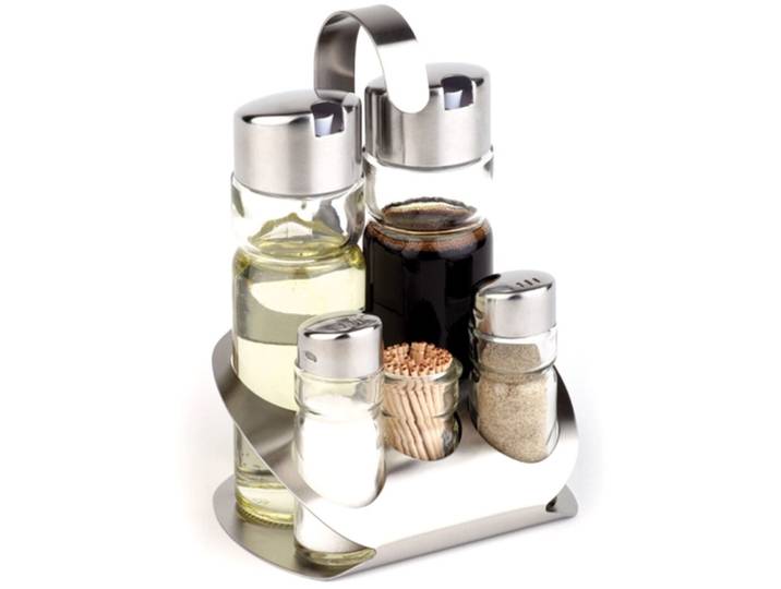 Menage Aps silber Edelstahl H 19 cm Set