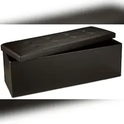 Helloshop26 - Synthetischer Klapphocker faltbarer faltbarer Aufbewahrungspouf 114 cm braun 13_0002807