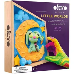 Okto, Modelliermasse, Kleine Welt 3D 'Hase im Mond' im Holzkasten