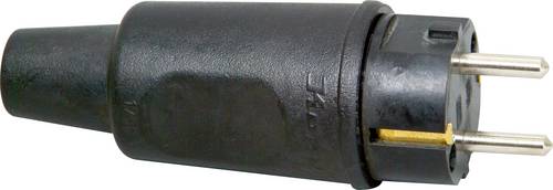 Kopp 179516009 Schutzkontaktstecker PA, Gummi 230V Schwarz IP44