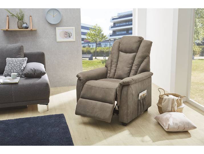 TV-Sessel JOCKENHÖFER GRUPPE Frankfurt, B: 86 cm, Sitzhöhe: 48 cm , braun (hellbraun), B:86cm H:113cm T:87cm, Sessel, TV-Sessel, mit Relax- & Liegefunktion, Taschenfederkern-Polsterung