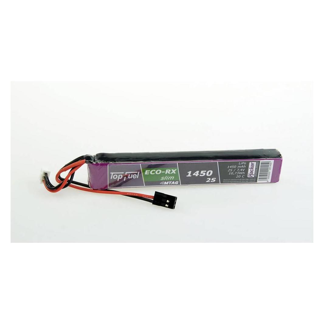 Hacker RC-Akku TopFuel LiPo 20C ECO-X 1450mAh 2S slim RX MTAG (1450 mAh, 7.40 V) (H91450226)