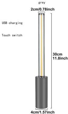 Uplifted Goods Modern Minimalist Breathing Effect Touch Desk Lamp For Ambient Lighting grey