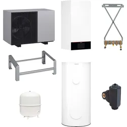 Viessmann Paket Vitocal 150-A Luft/Wasser-Wärmepumpe 6,5 kW AWO-M-E-AC 151.A08 230V Monoblock mit Speicher Vitocell 100-V CVWC 250l
