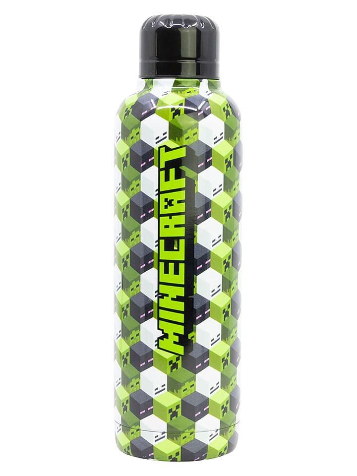 Stor Thermoflasche "Minecraft" in Grün/ Schwarz - 515 ml - onesize