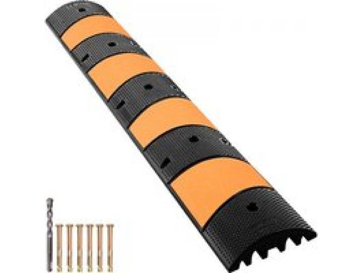 VEVOR Rampe de Protection Câble pour Allée Modulaire Caoutchouc 2 Canaux 185x31x5,5 cm